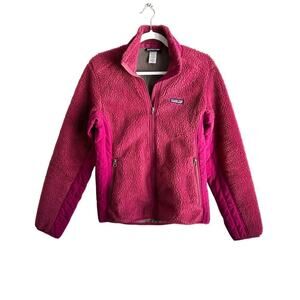 Patagonia Retro X Fleece Jacket M Magenta Full Zip Pockets Deep Pile Winter‎